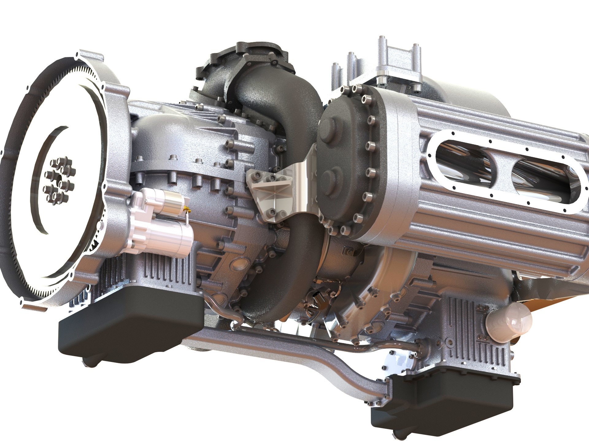 二冲程斜盘增压柴油机